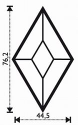 FASETT ROMBE 4,45 cm x 7,62 cm