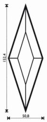 FASETT ISROSE ROMBE 10,16 x 17,78 cm