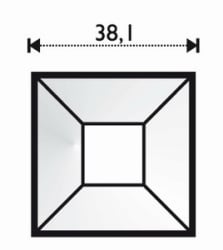 FASETT SPEIL 3,81 cm x 3,81 cm