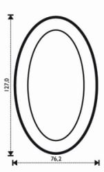 FASETT SPEIL OVAL 7,62 cm x 12,70 cm