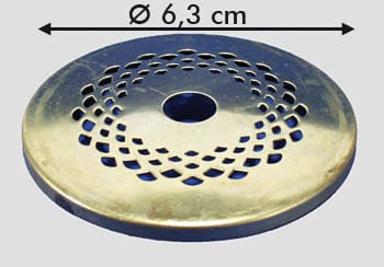 LAMPEKAPPE MESSING PERFORERT Ø=6,3CM