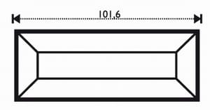 FASETT ISROSE RETT 3,81 cm x 10,16 cm
