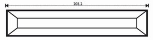 FASETT ISROSE RETT 3,81 cm x 20,32 cm