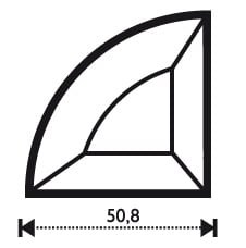 FASETT 1/4 SIRKEL 5,08 cm