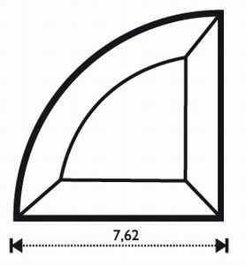 FASETT 1/4 SIRKEL 7,62 cm