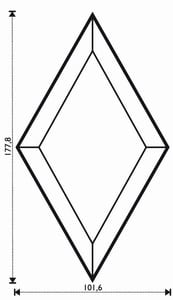 FASETT ROMBE 10,16 cm x 17,78 cm
