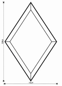 FASETT ROMBE 5,08 cm x 5,08 cm x 7,62 cm