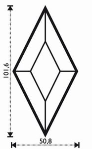FASETT ISROSE ROMBE 5,08 x 10,16 cm