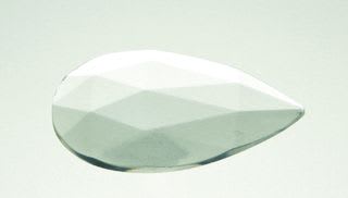 GLASS JUVEL TÅRE FASETTERT 40/24 KLAR