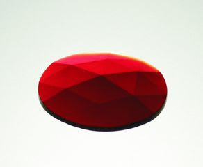 GLASS JUVEL OVAL FASETTERT 25/18 RØD