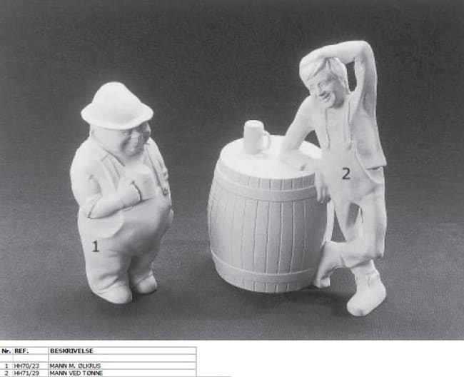 MANN VED TØNNE, L=22CM, B=14CM, H=30CM