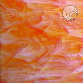 HVIT MED SKYER I ORANSJE  122x61CM