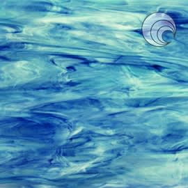 HVIT/AKVA/BLÅ PEARL OPAL  122x61CM