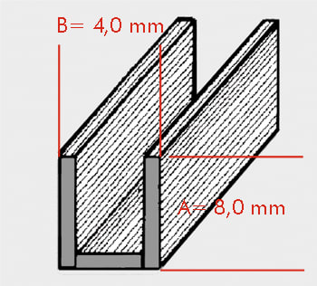 U-BLY FLAT 8x4 MM 2 M/STK. 50KG KASSE=CA. 140 STK.