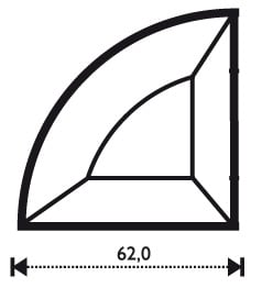 FASETT 1/4 SIRKEL 6,2 cm