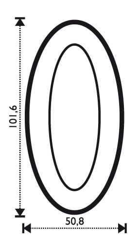 FASETT OVAL 5,08 cm x 10,16 cm