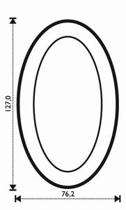 FASETT OVAL 7,62 cm x 12,70 cm
