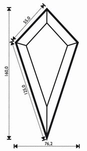 FASETT DRÅPE 7,62 cm x 16,09 cm