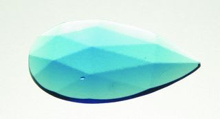 GLASS JUVEL TÅRE FASETTERT 40/24 AKVAMARIN