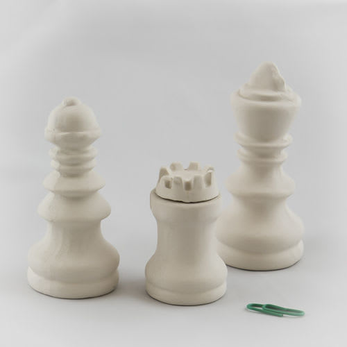 SJAKKSETT, 6 DELER, H=5 - 9CM