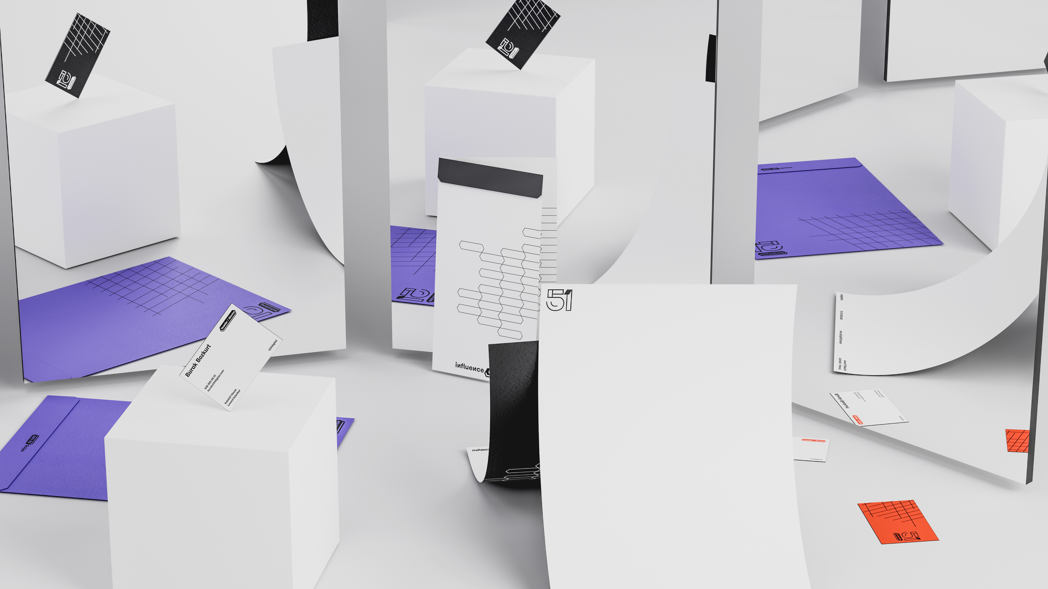 A vibrant and serene corporate identity that embraces the hypergraphic approach. 