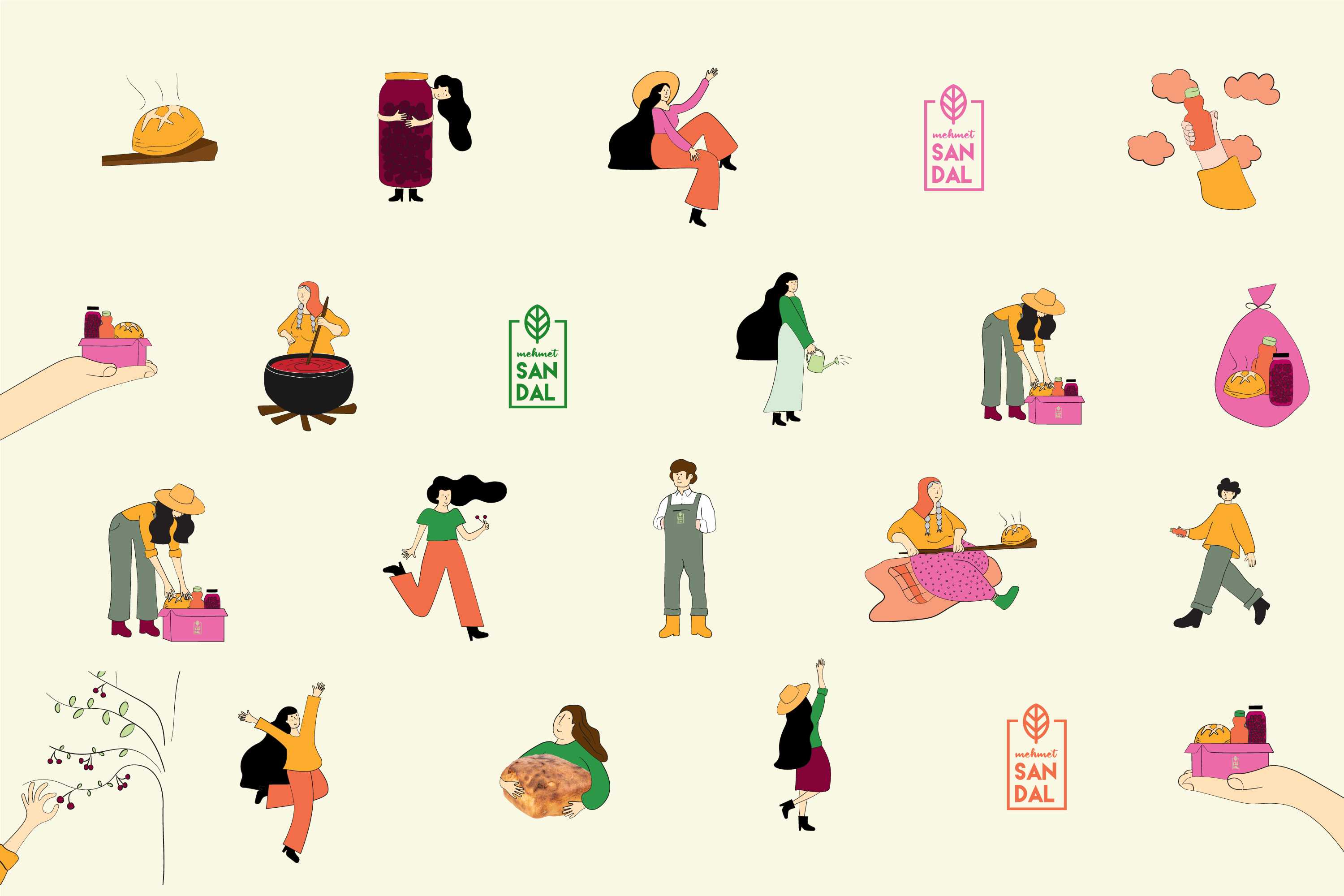 Mehmet Sandal Branding Illustrations