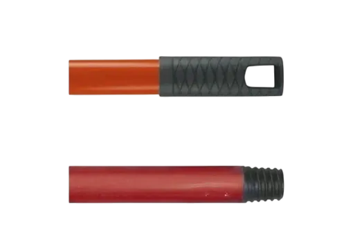 Palo Metálico Rojo con Mango Negro de 140 cm (Escoba o Fregona)