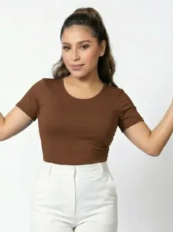 Blusa lisa de manga corta