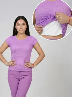 Blusa de Manga Corta con Textura