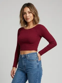 Crop top de manga larga