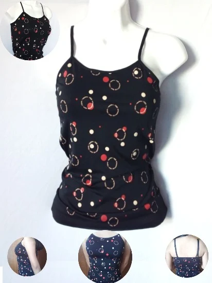 Blusa de Tirantes con Estampado de Círculos