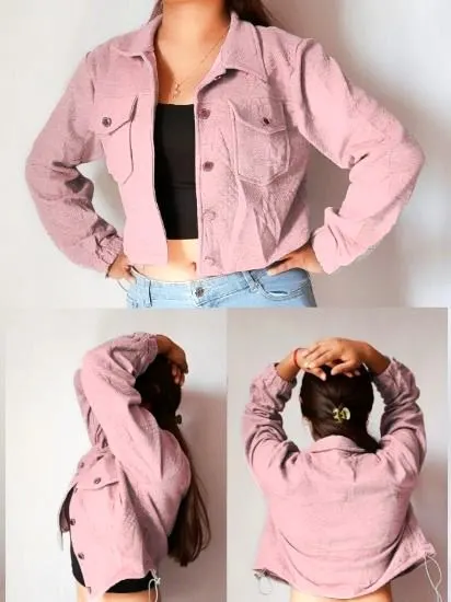 Chamarra corta con textura