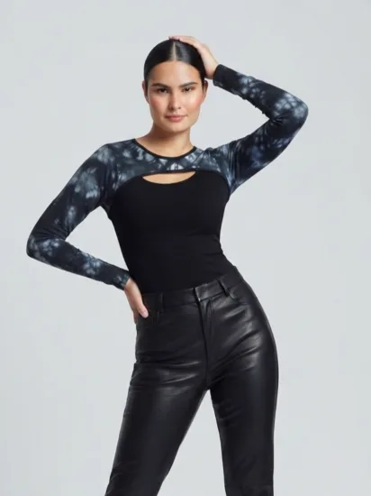 Blusa manga larga simulación 2 piezas