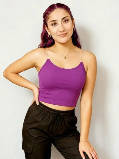 Blusa con tirantes transparentes