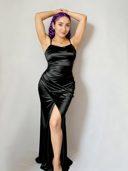 Vestido largo apertura en pierna