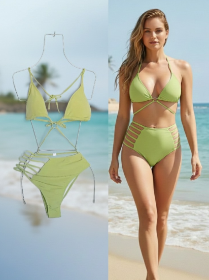 Bikini/Traje de Baño con Straps Lateral