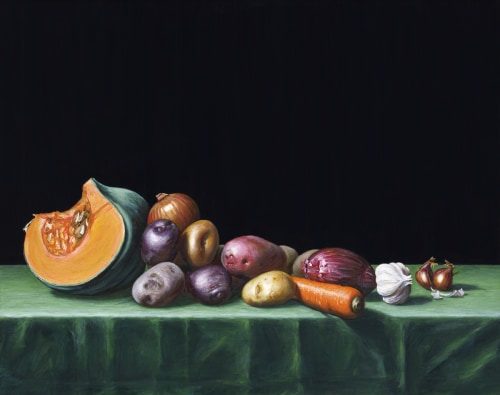 Photo of Still Life with Pumpkin, Potatoes, Onions, Carrot, Garlic and Shallots