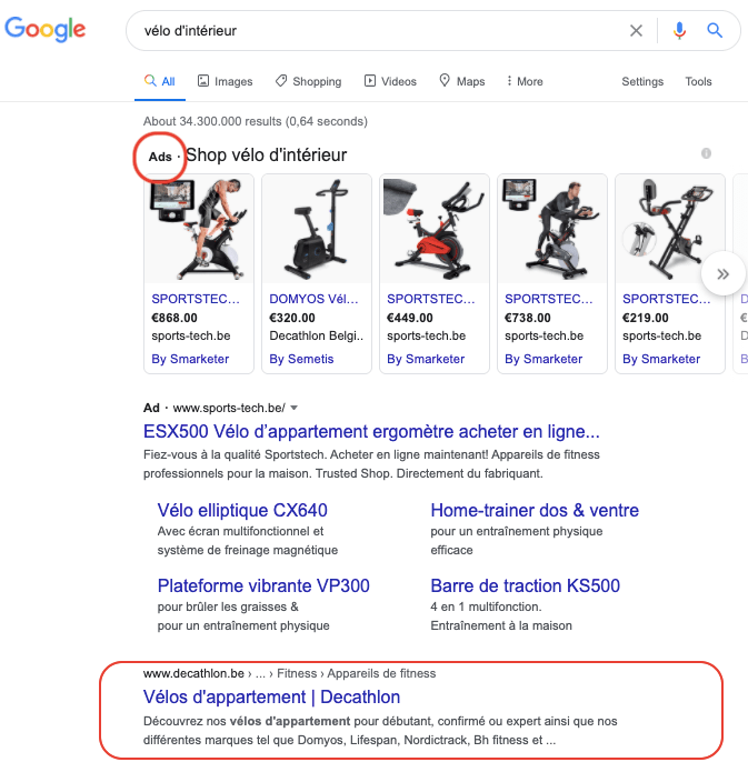 seo vs sea - velo d'intérieur
