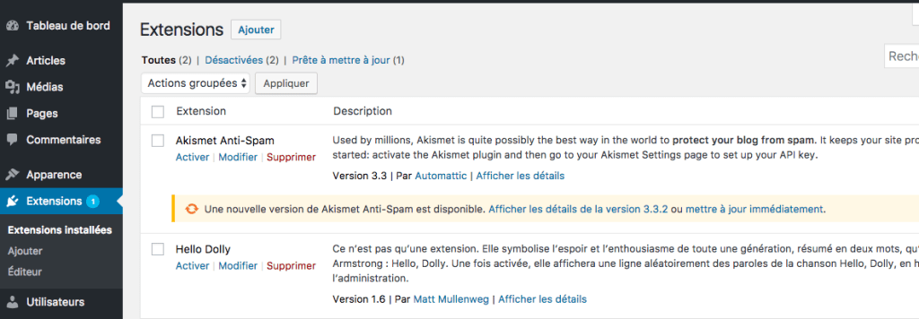 ajouter un plugin wordpress