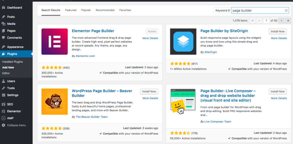 page builder wordpress