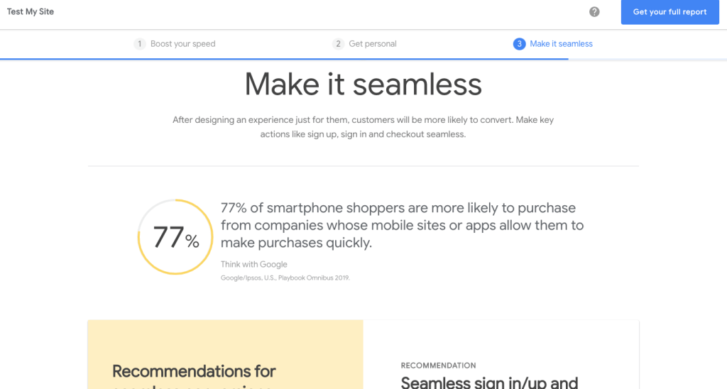 Test My Site - website audit - seo optimisation