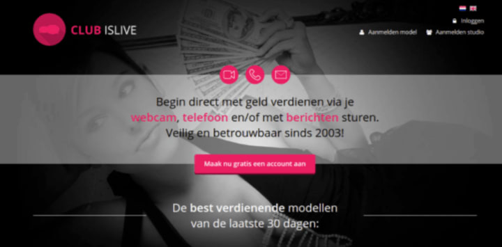 Thuiswerken voor clubislive cams