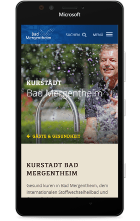 Screenshot bad-mergentheim.de auf einem MS Lumia 950