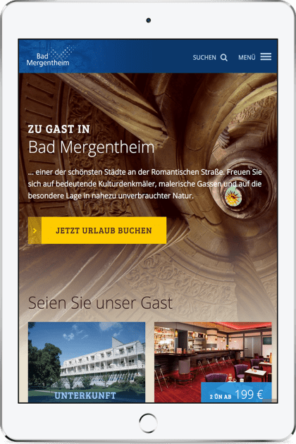 Screenshot bad-mergentheim.de auf einem iPad Air
