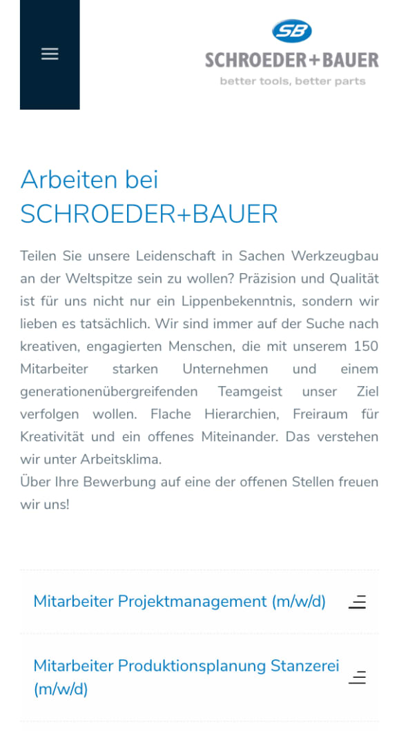 Screenshot SCHROEDER+BAUER