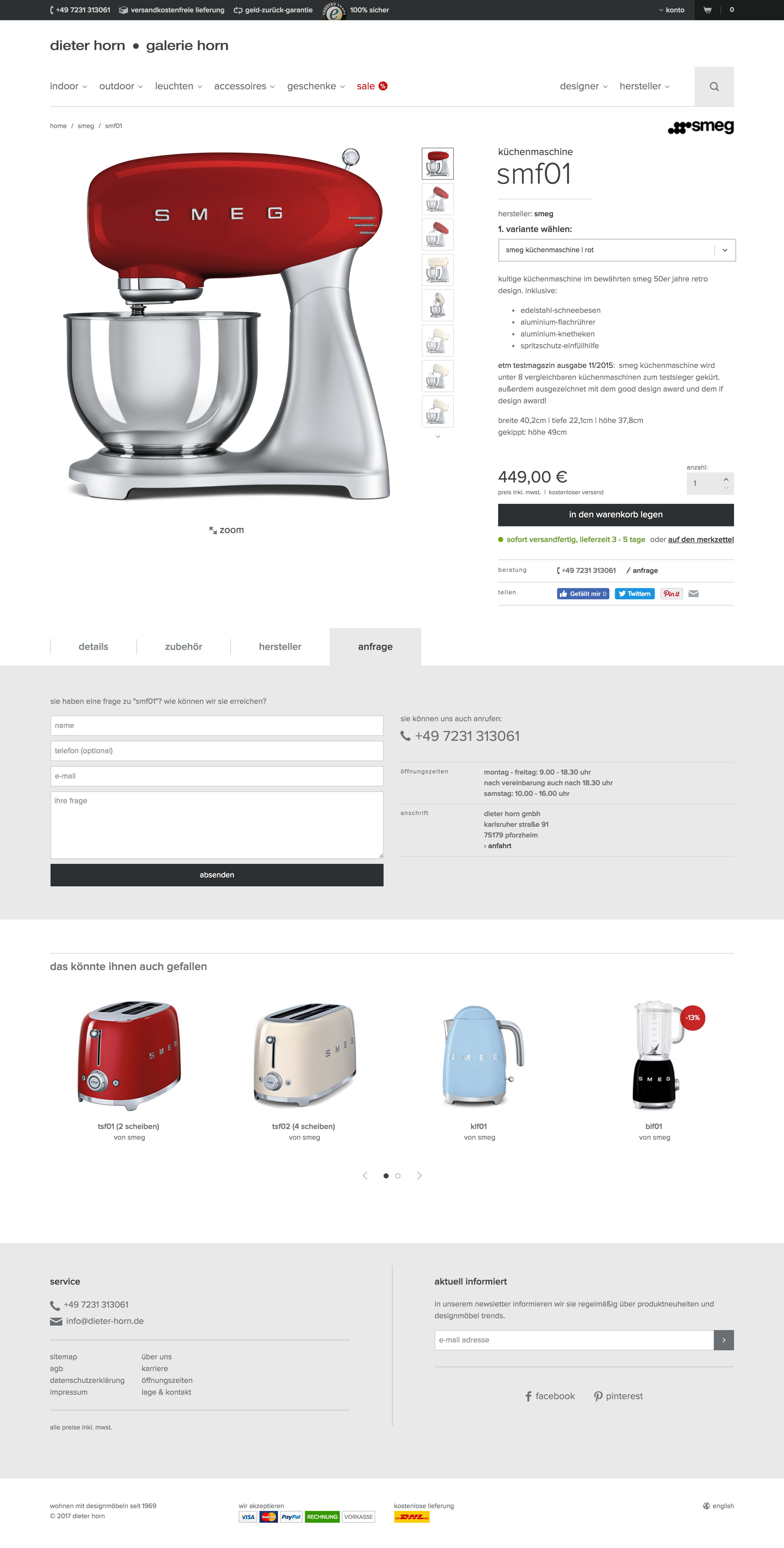 Screenshot Produktseite der Gyr Edelmetalle AG