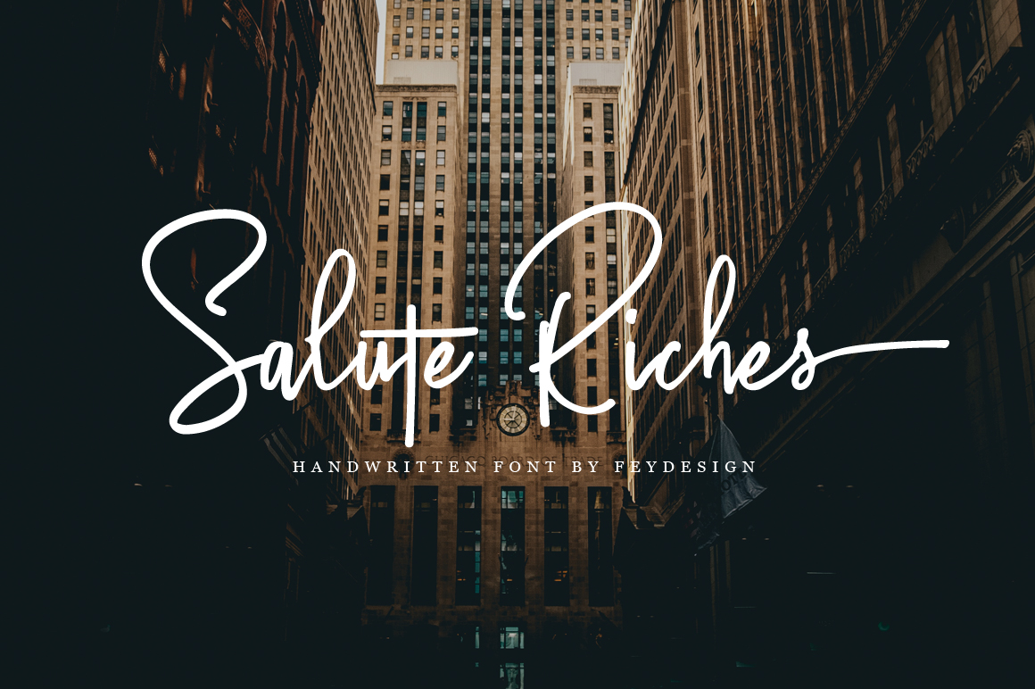 Salute Riches - Handwritten Font Salute Riches - Handwritten Font