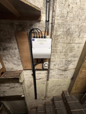 A second distribution board with its associated cable runs.