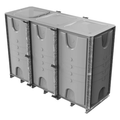 PW.3X1X2.IFB.AG - 6000 LITRE SECTIONAL WATER TANK, INTERNALLY FLANGED BASE (IFB)