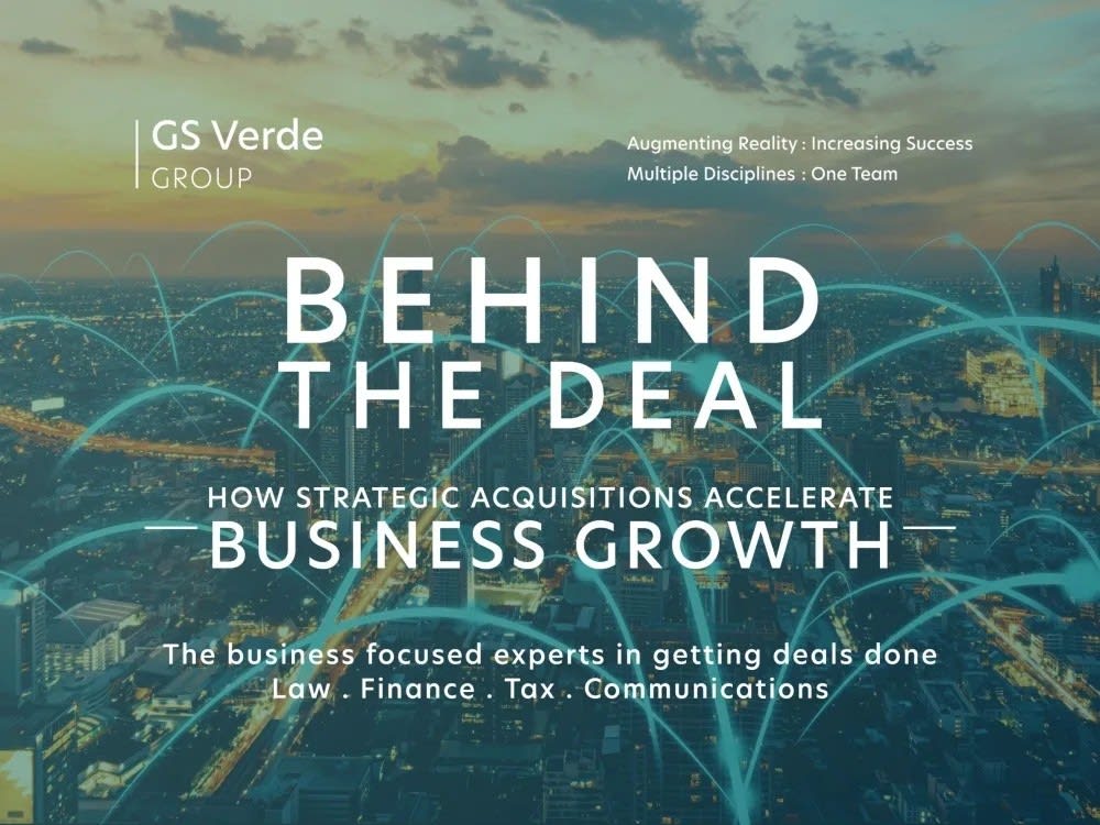 Behind the deal: how strategic acquisitions accelerate business growth | GS Verde Corporate Finance | Raising investment Wales &amp;amp; South West | Acquiring a business Wales &amp;amp; South West	 | Selling a business Wales &amp;amp; South West